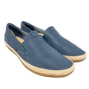 Clarks Danelly Iris Leather Espadrilles Slip On 10M Women’s Blue/Grey NWB